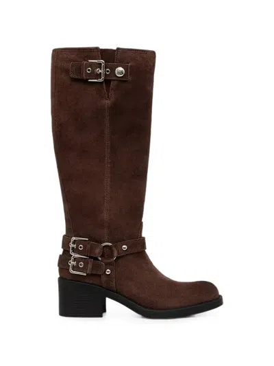 Guess Usa Matley Buckle-detail Knee-high Boots In Multi