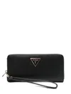Guess Usa Maxi Laurel Logo-plaque Wallet In Black