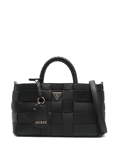Guess Usa Maylee Girlfriend Woven Tote Bag In Black