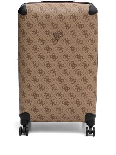 Guess Usa Medium Berta 4g Suitcase In Neutrals