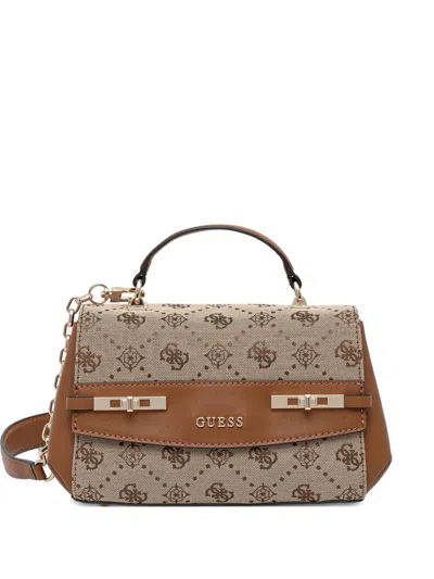 Guess Usa Melinda Pattern Chain Tote Bag In Brown