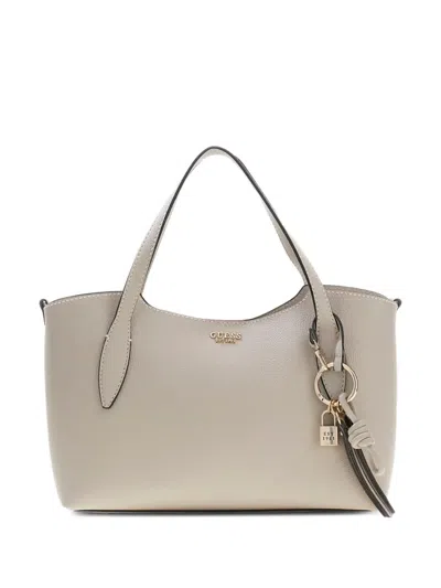 Guess Usa Melody Pebbled-texture Tote Bag In Neutral