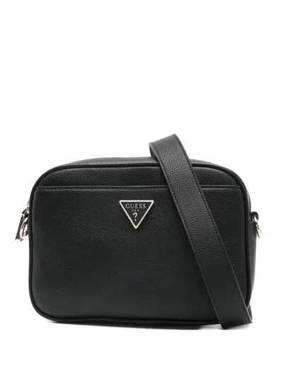 Guess Usa Meridian Ii Logo-plaque Cross Body Bag In Black