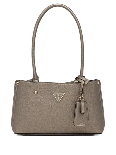 Guess Usa Meridian Triangle-logo Tote Bag In Gray