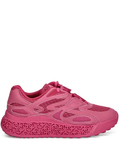Guess Usa Mesh-panelled Sneakers In Pink