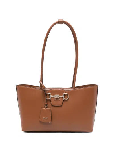 Guess Usa Metal Hardware Tote Bag In Brown