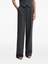 Guess Usa Metal-plaque Trousers In Gray