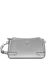Guess Usa Metallic-finish Satchel Bag In Silver