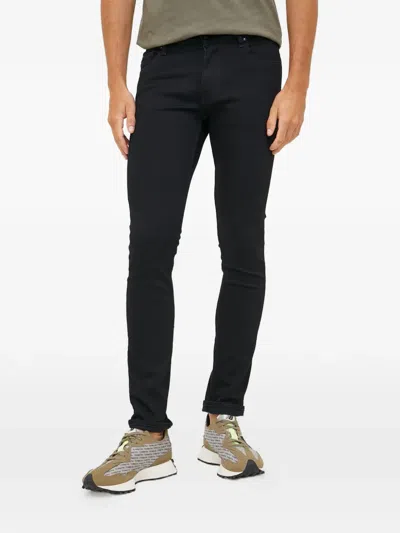 Guess Usa Miami Logo-patch Jeans In Black