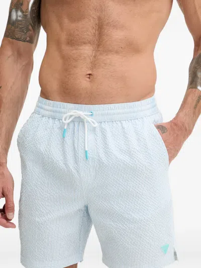 Guess Usa Mid-rise Swim Shorts In Blue