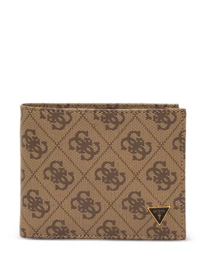 Guess Usa Milano Bi-fold Wallet In Brown