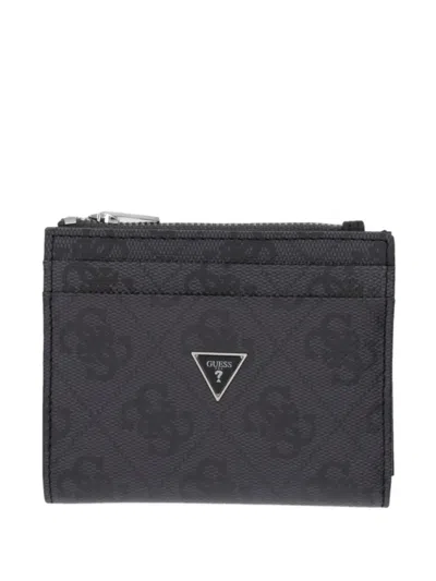 Guess Usa Milano Leather Cardholder In Gray