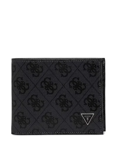 Guess Usa Milano Logo-print Bifold Wallet In Purple