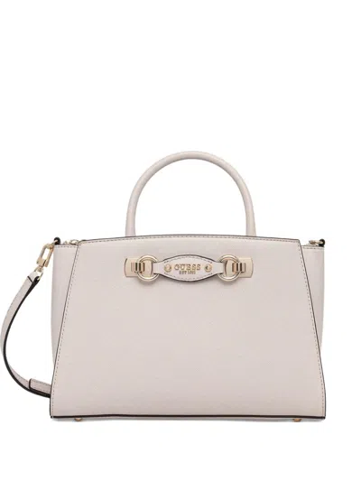Guess Usa Mimina Logo-plaque Tote Bag In Neutral