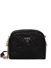 Guess Usa Mini Adelasia Logo-plaque Crossbody Bag In Black