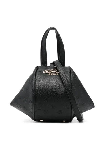 Guess Usa Mini Anise Embossed Geometric Tote Bag In Black