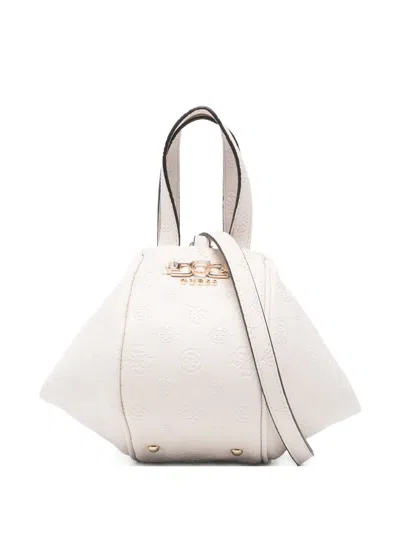 Guess Usa Mini Anise Embossed Tote Bag In White
