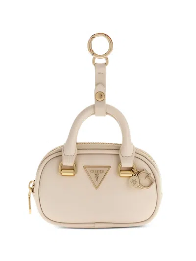Guess Usa Mini Bag Logo Keychain In Brown