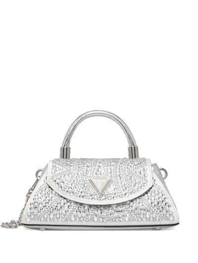 Guess Usa Mini Beauvoir Tote Bag In Silver