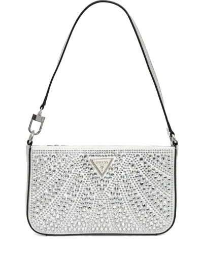 Guess Usa Mini Beauvoir Tote Bag In Silver