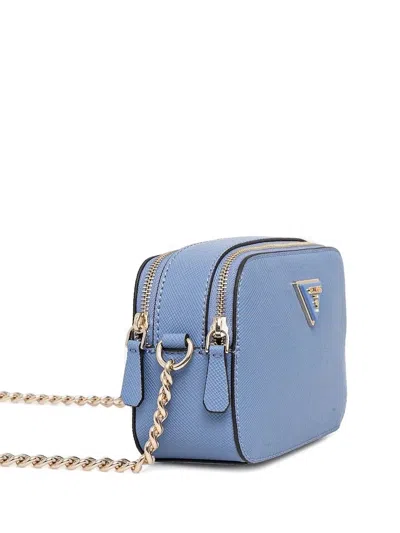 Guess Usa Mini Double-zip Shoulder Bag In Blue