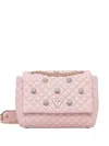 Guess Usa Mini Everlee Quilted Floral-appliqué Cross Body Bag In Pink