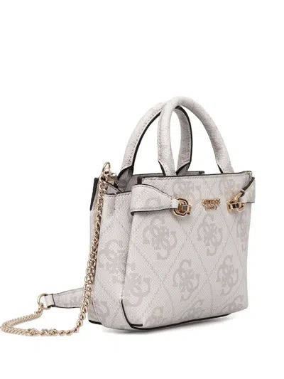 Guess Usa Mini Logo-plaque Crossbody Bag In Neutral