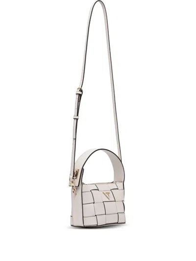 Guess Usa Mini Maylee Woven Tote Bag In Metallic