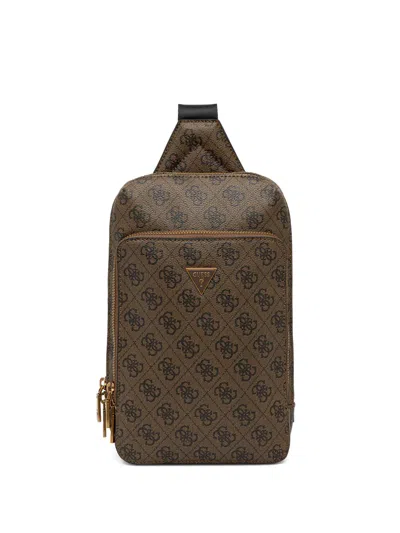 Guess Usa Mini Milano Zipped Backpack In Brown
