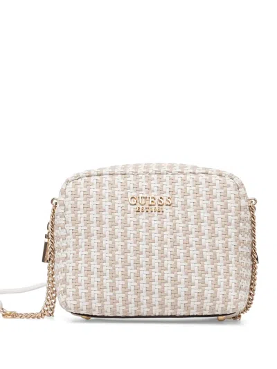 Guess Usa Mini Mirema Woven Cross Body Bag In Neutral