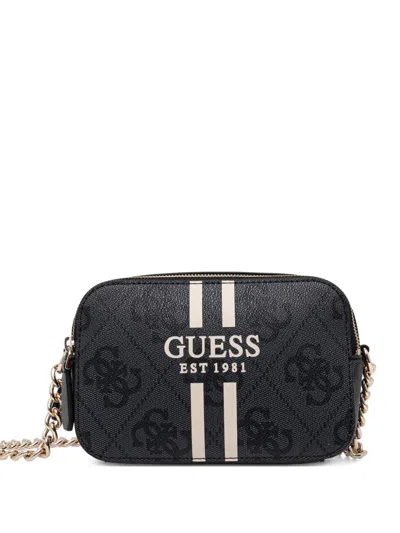 Guess Usa Mini Noelle Monogram Cross Body Bag In Black