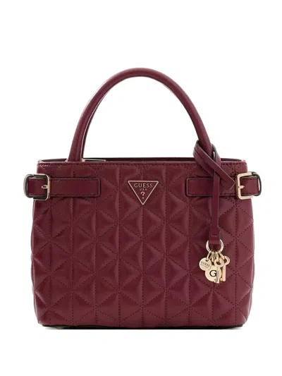Guess Usa Mini Paisleigh Quilted Tote Bag In Red