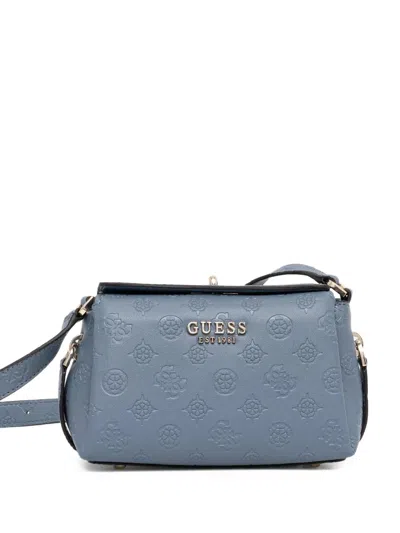 Guess Usa Mini Phoebe Embossed Cross Body Bag In Blue