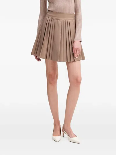 Guess Usa Mini Pleated Skirt In Brown
