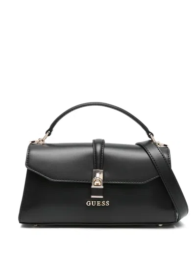 Guess Usa Mini Queensland Lock-accent Tote Bag In Black