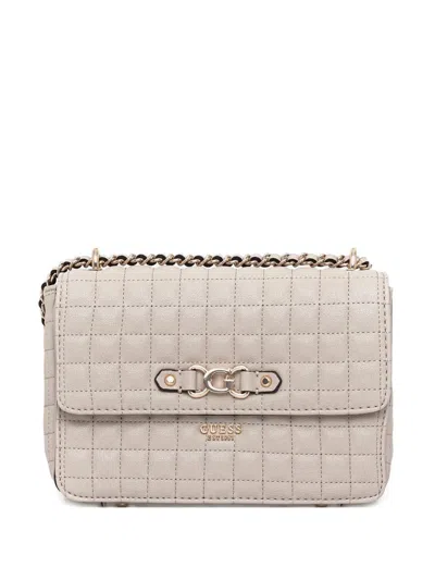 Guess Usa Mini Quilted Chain Shoulder Bag In Neutral