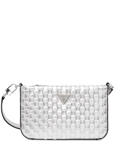 Guess Usa Mini Twiller Shoulder Bag In Silver