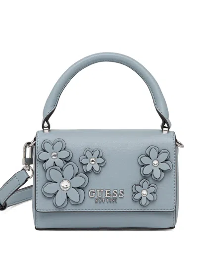 Guess Usa Mini Zaria Flower-appliqué Tote Bag In Blue