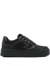 Guess Usa Miram9 Logo-plaque Sneakers In Black