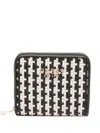 Guess Usa Mirema Woven Zip-around Wallet In Black