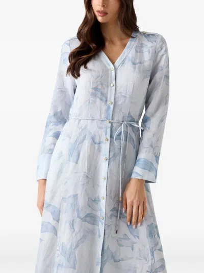 Guess Usa Miriam Button-up Shirt Dress In Blue