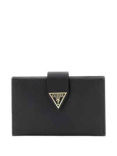 Guess Usa Miriam Leather Cardholder In Black