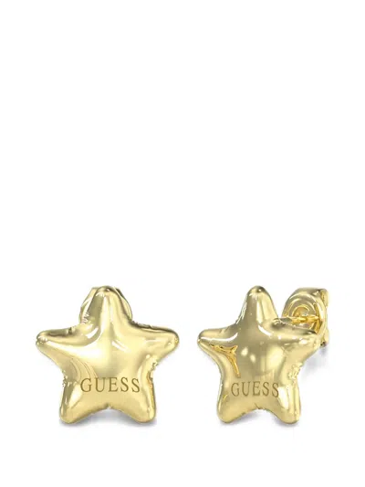 Guess Usa Modern Star Stud Earrings In Gold