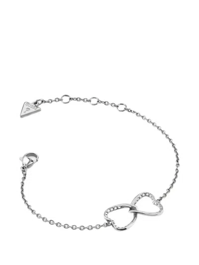 Guess Usa Mon Amour Crystal-embellished Bracelet In Silver