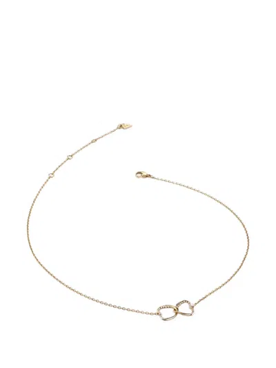 Guess Usa Mon Amour Crystal-embellished Necklace In Gold