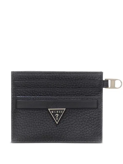 Guess Usa Monaco Logo-plaque Card Holder In Black