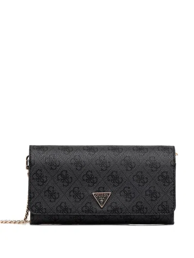 Guess Usa Monogram Chain Cross Body Bag In Black