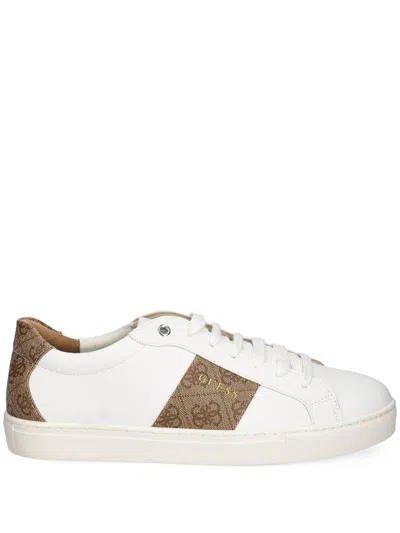 Guess Usa Monogram-detail Sneakers In Weiss
