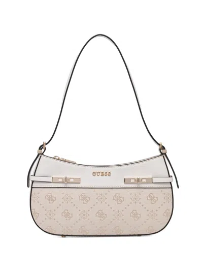 Guess Usa Monogram Hardware Tote Bag In Neutral