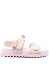 Guess Usa Monogram-jacquard Sandals In Pink